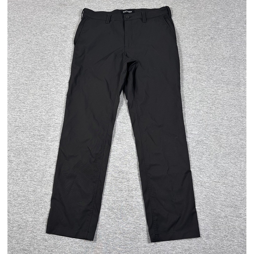 Bluffworks Pants Mens 33x32 Black Ascender Regular Fit Travel Performance City